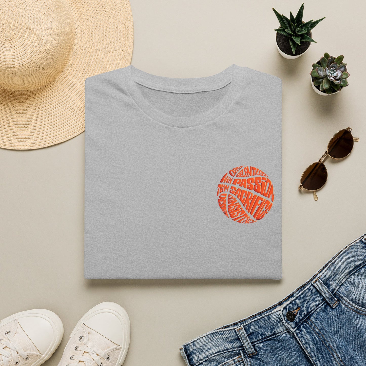 BasketBall Orange Word Art Tee — BasketBall Passion Graphic T-Shirt