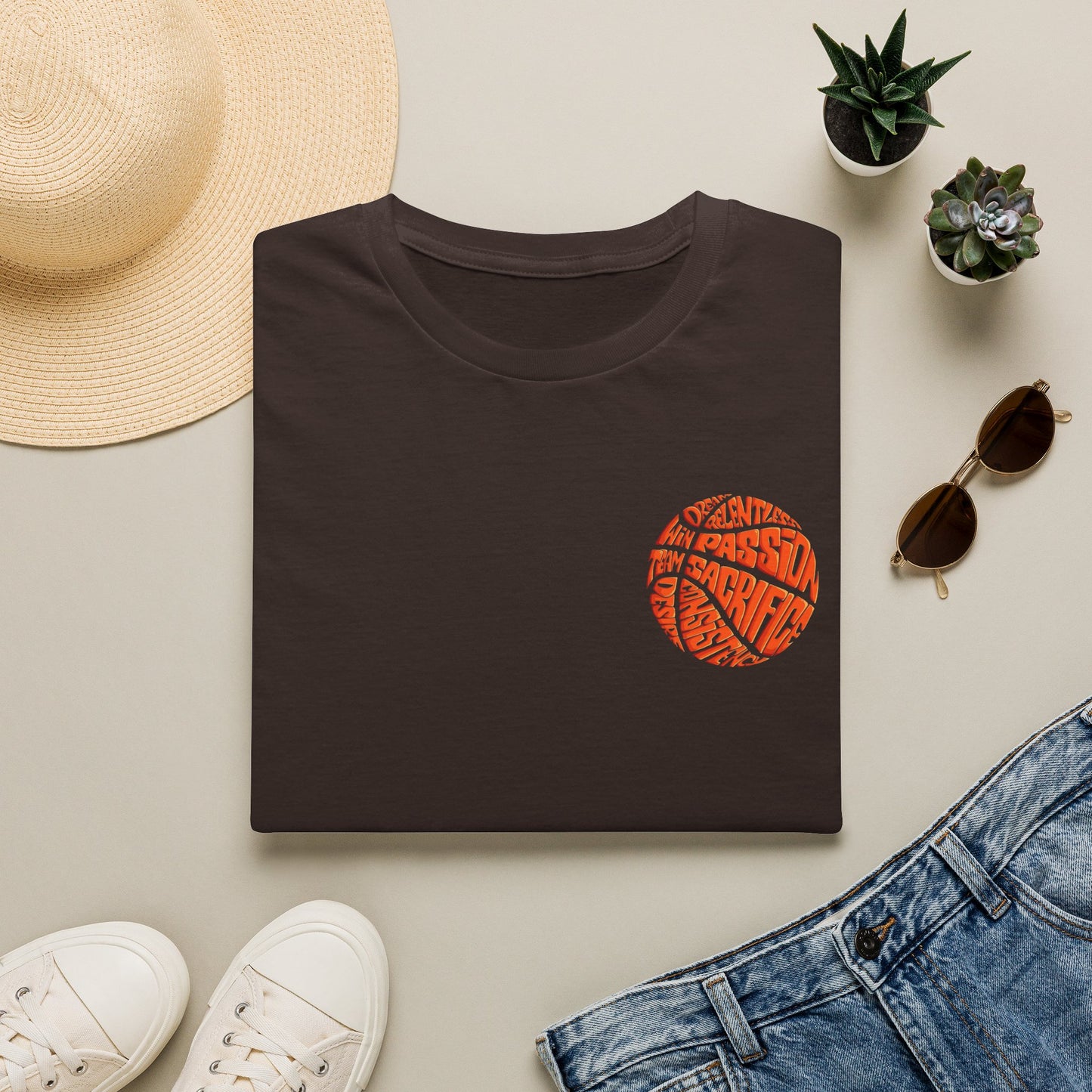 BasketBall Orange Word Art Tee — BasketBall Passion Graphic T-Shirt