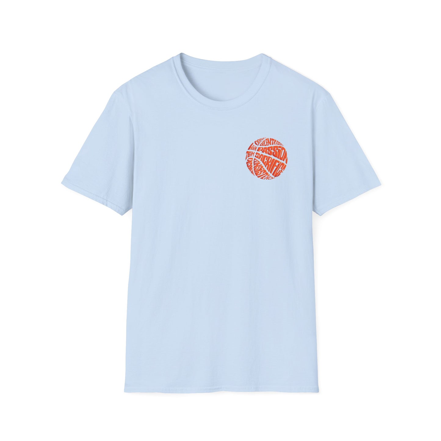 BasketBall Orange Word Art Tee — BasketBall Passion Graphic T-Shirt