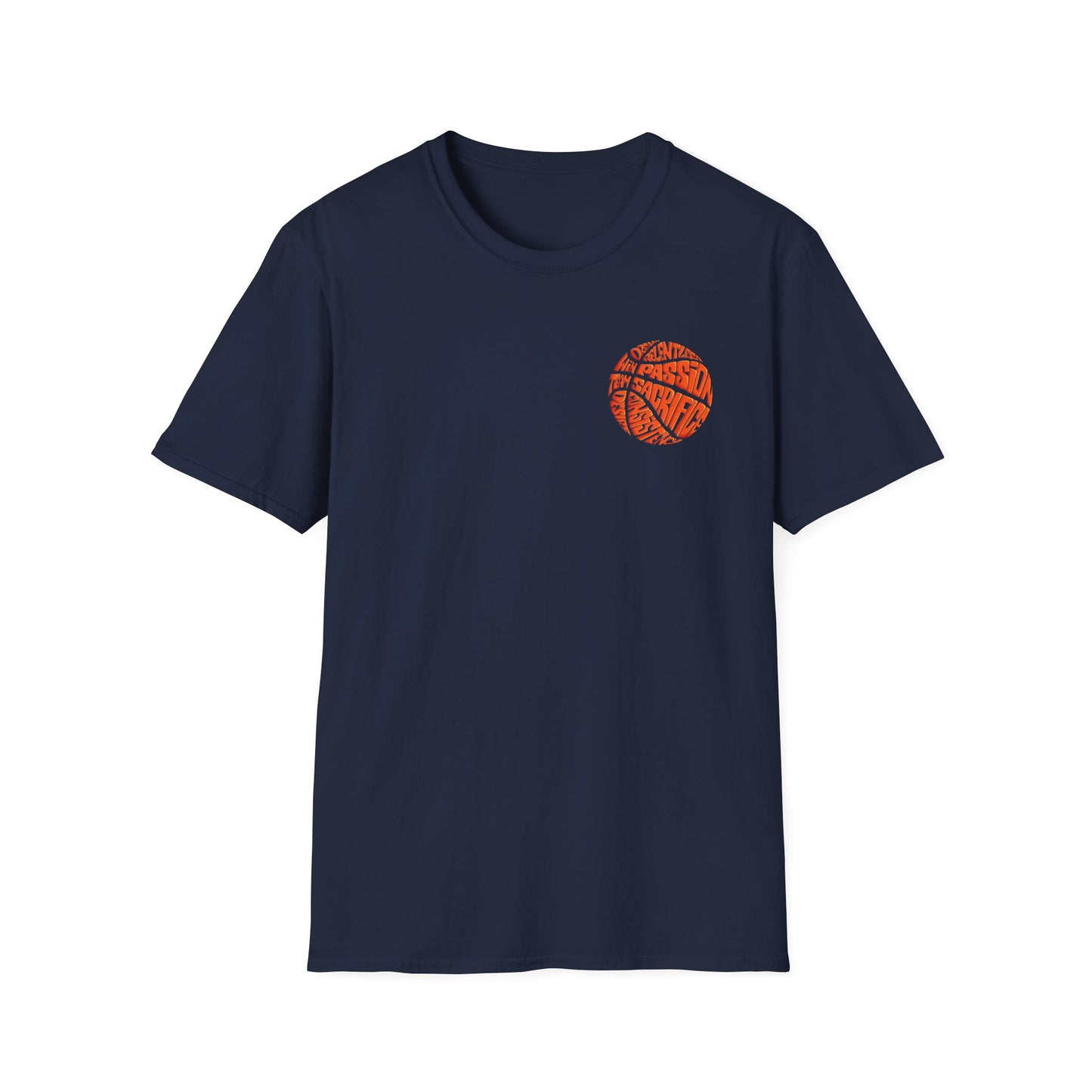 BasketBall Orange Word Art Tee — BasketBall Passion Graphic T-Shirt