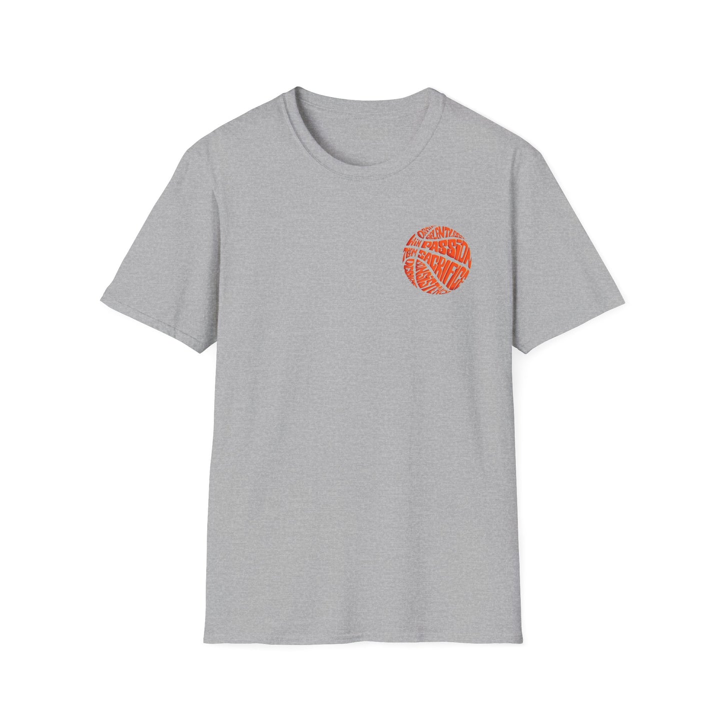 BasketBall Orange Word Art Tee — BasketBall Passion Graphic T-Shirt