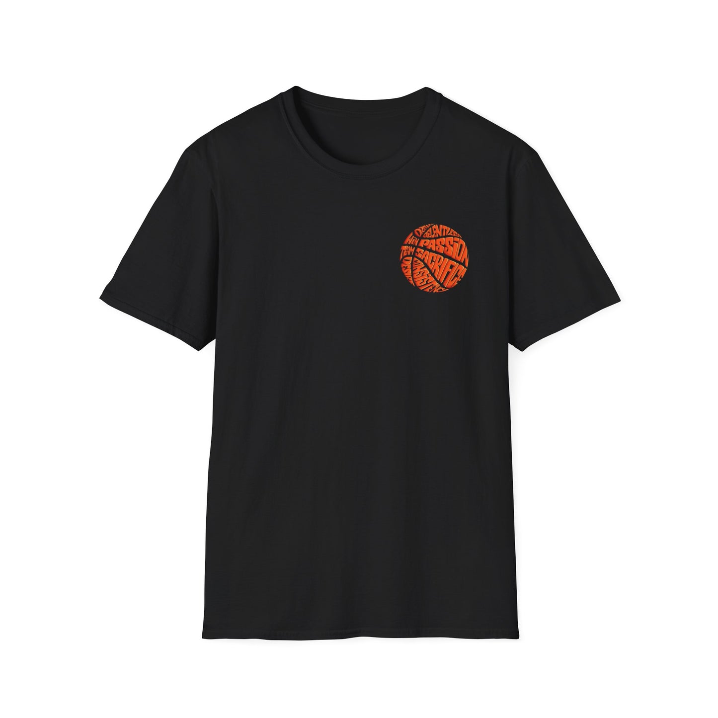 BasketBall Orange Word Art Tee — BasketBall Passion Graphic T-Shirt