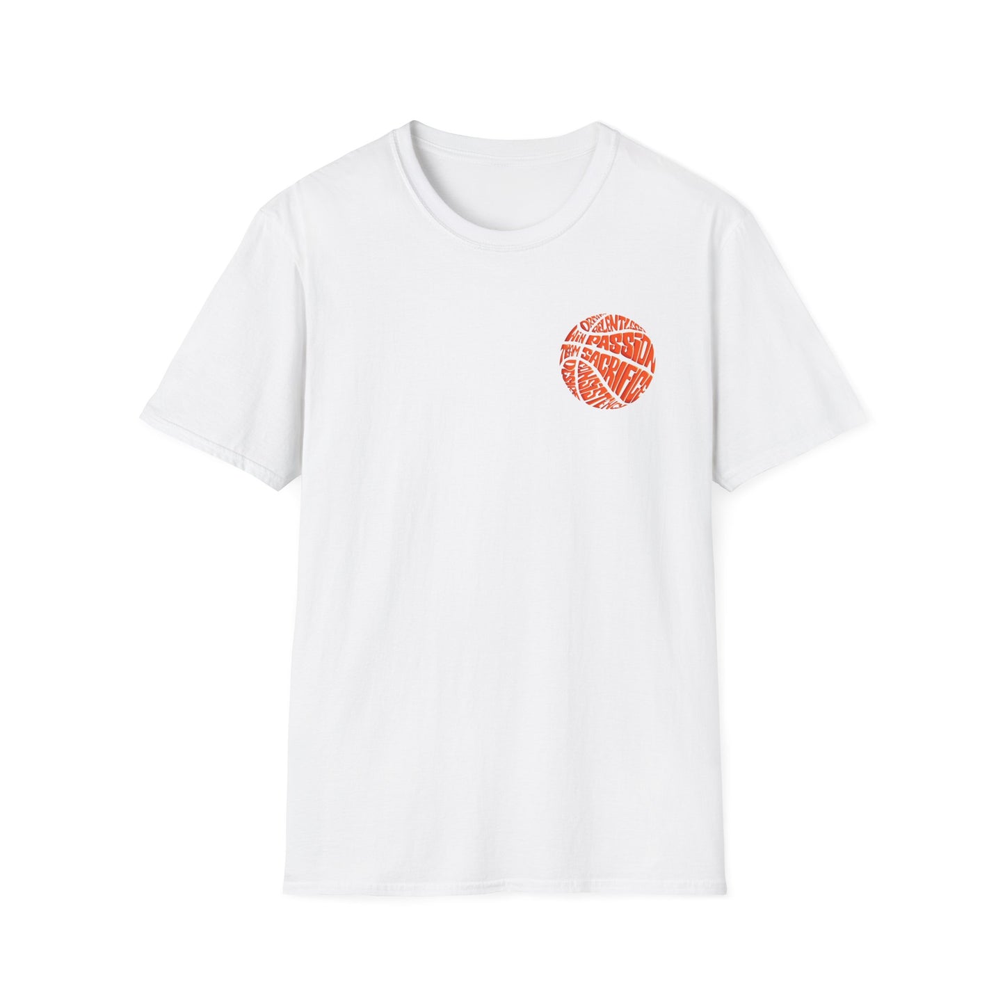 BasketBall Orange Word Art Tee — BasketBall Passion Graphic T-Shirt