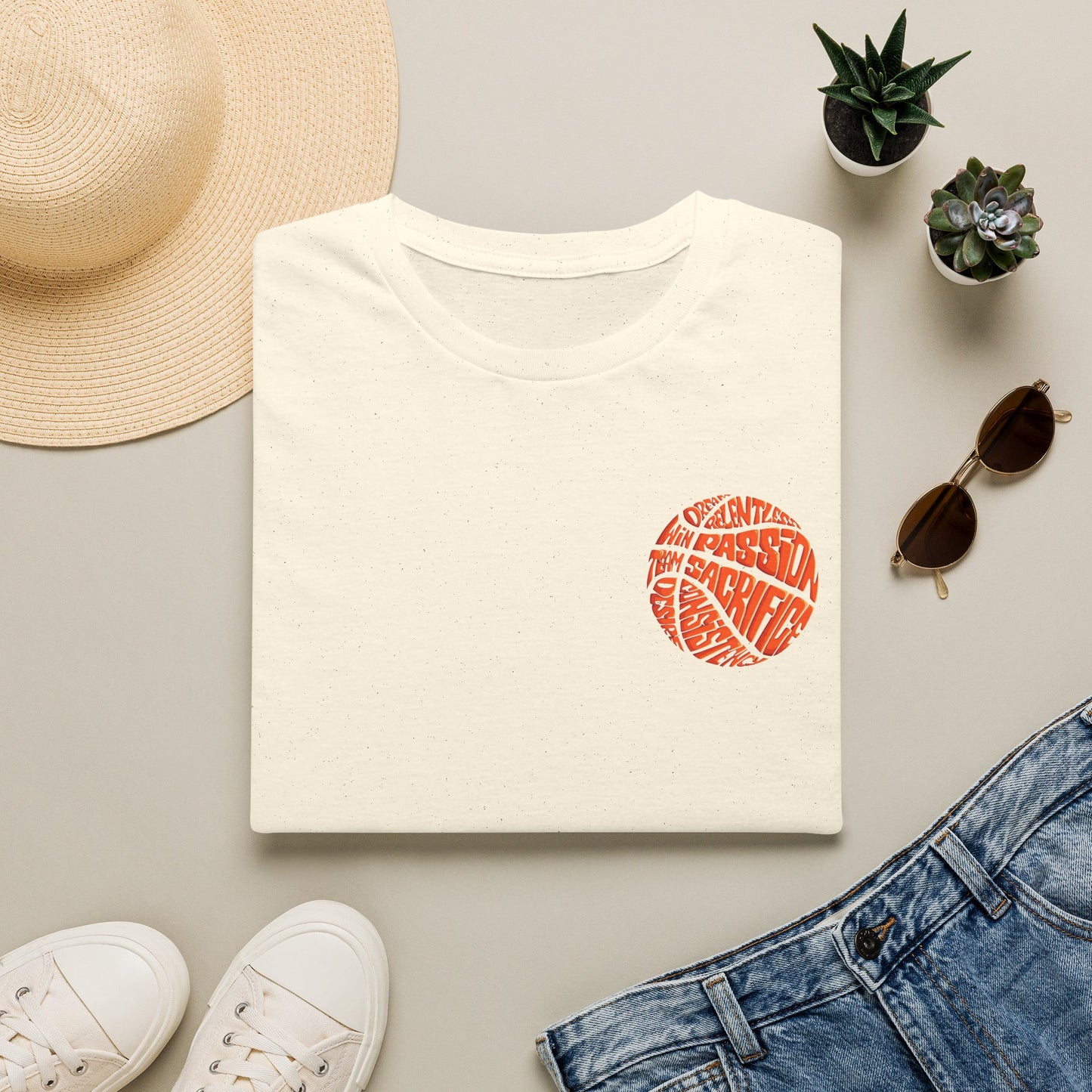 BasketBall Orange Word Art Tee — BasketBall Passion Graphic T-Shirt