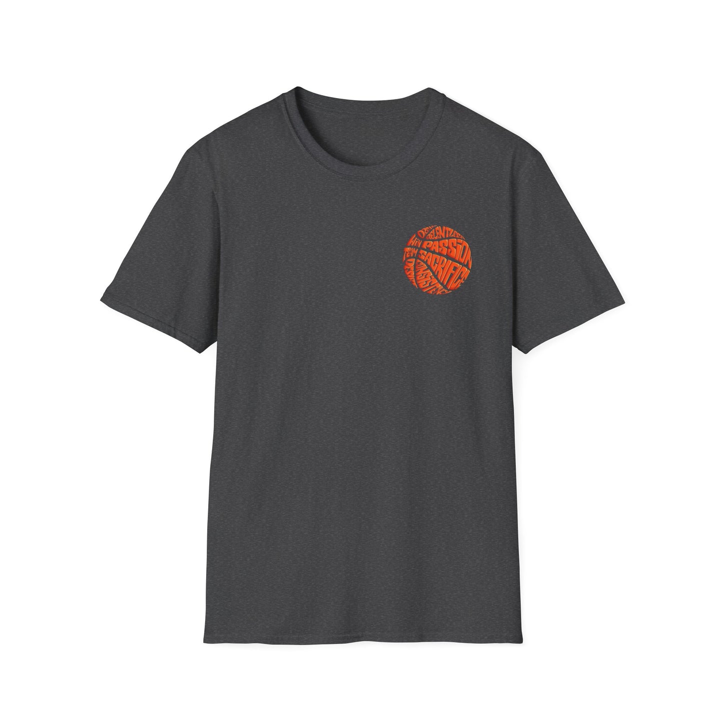 BasketBall Orange Word Art Tee — BasketBall Passion Graphic T-Shirt