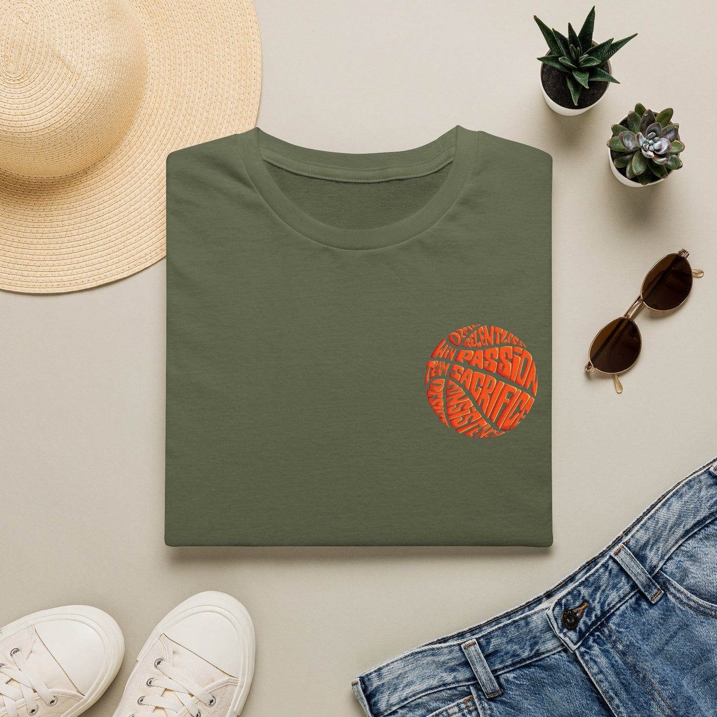 BasketBall Orange Word Art Tee — BasketBall Passion Graphic T-Shirt