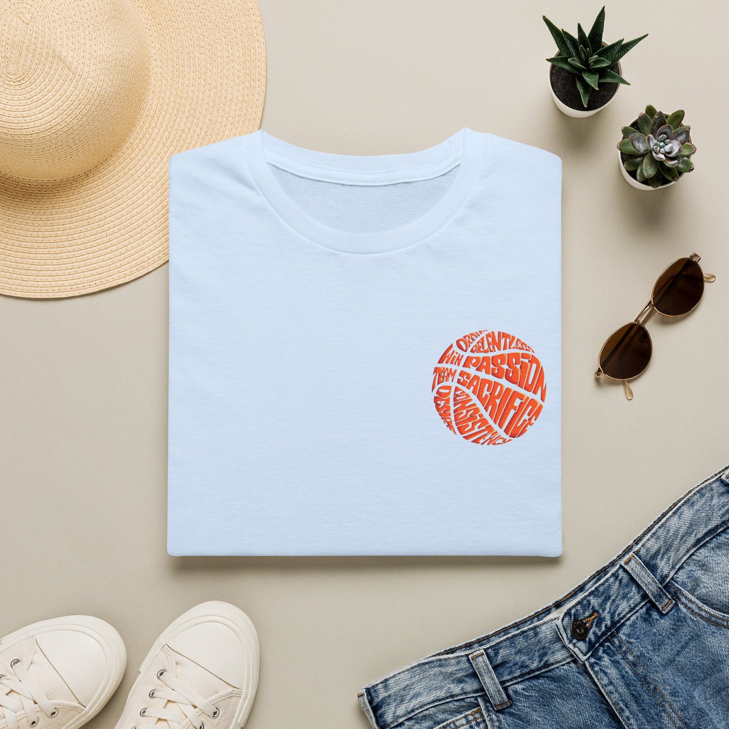 BasketBall Orange Word Art Tee — BasketBall Passion Graphic T-Shirt