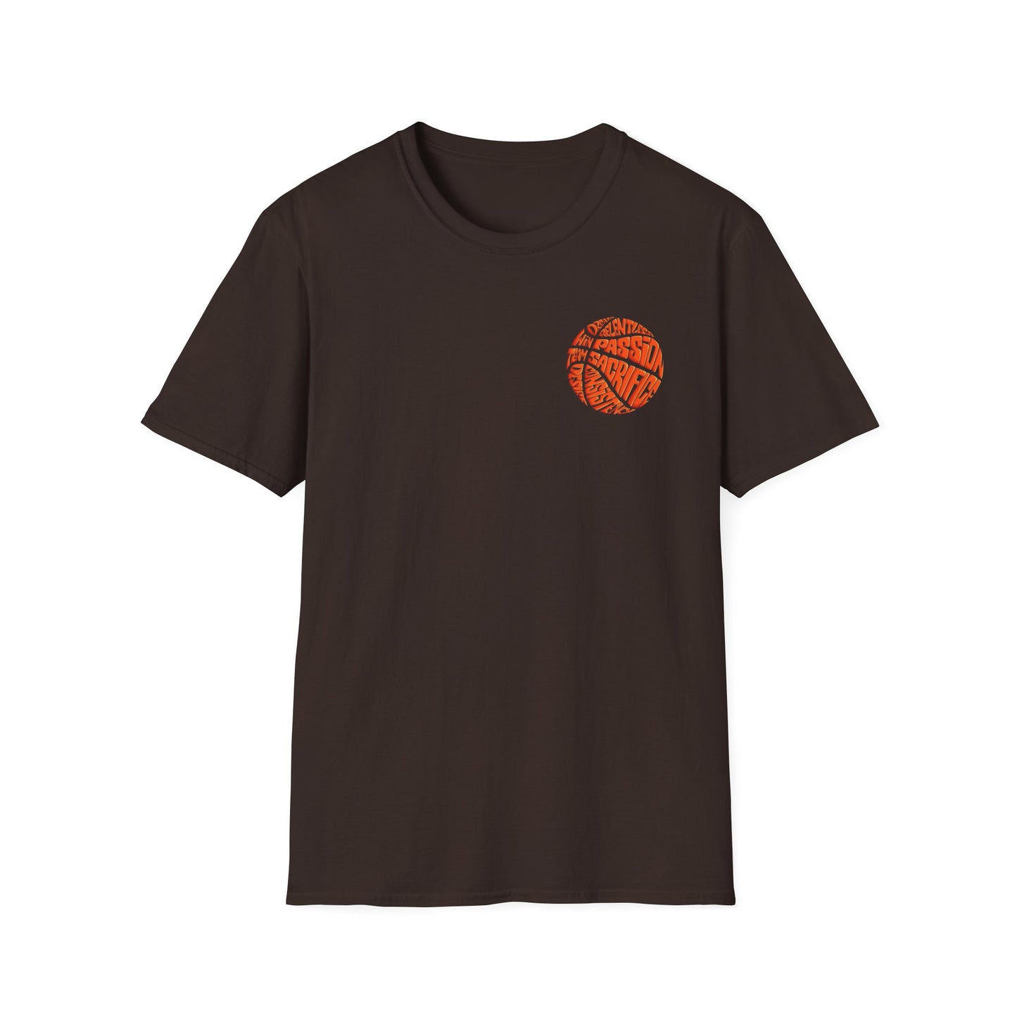 BasketBall Orange Word Art Tee — BasketBall Passion Graphic T-Shirt