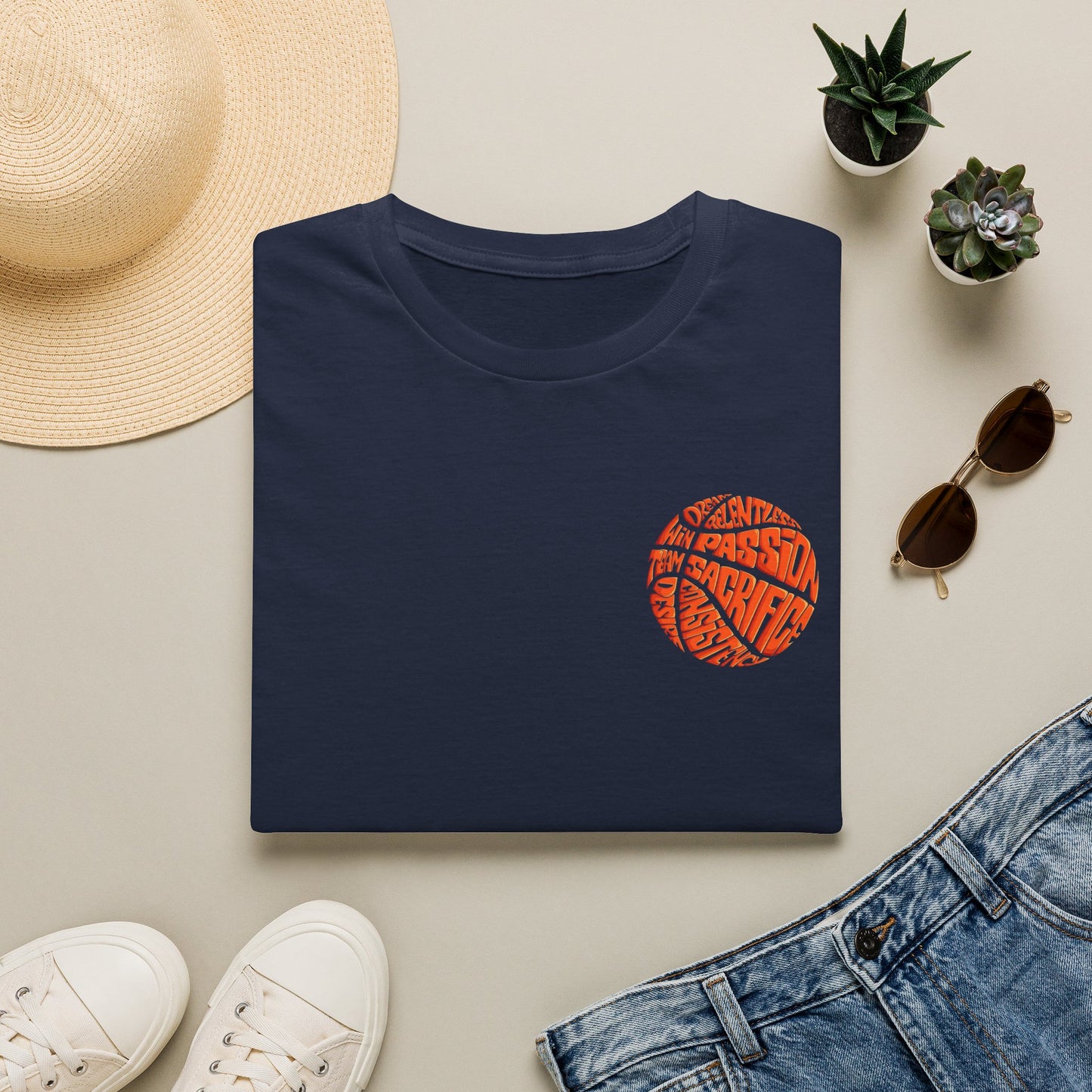 BasketBall Orange Word Art Tee — BasketBall Passion Graphic T-Shirt