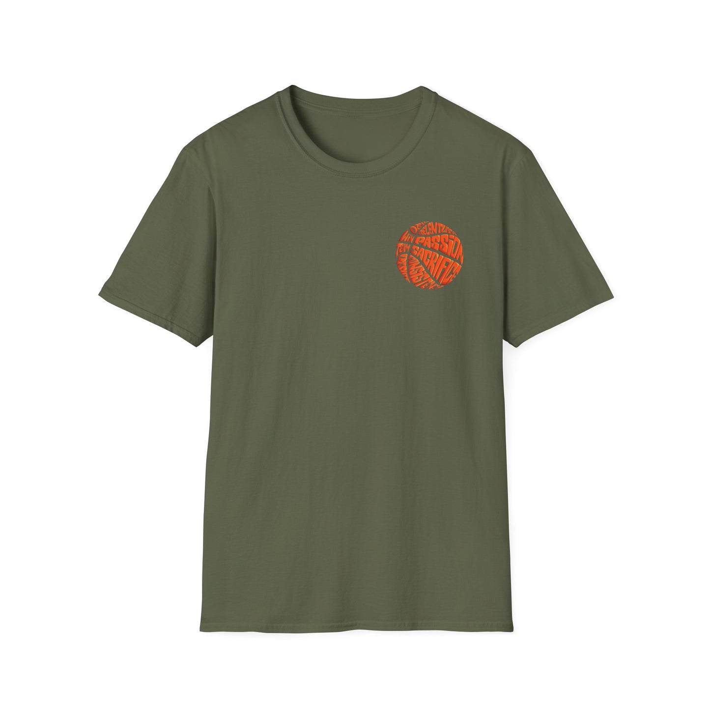 BasketBall Orange Word Art Tee — BasketBall Passion Graphic T-Shirt